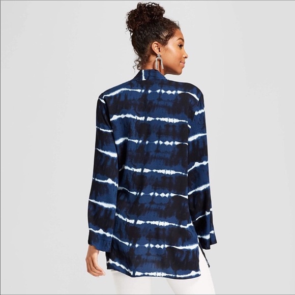 Xhilaration blue tie dye kimono cardigan - Picture 2 of 8